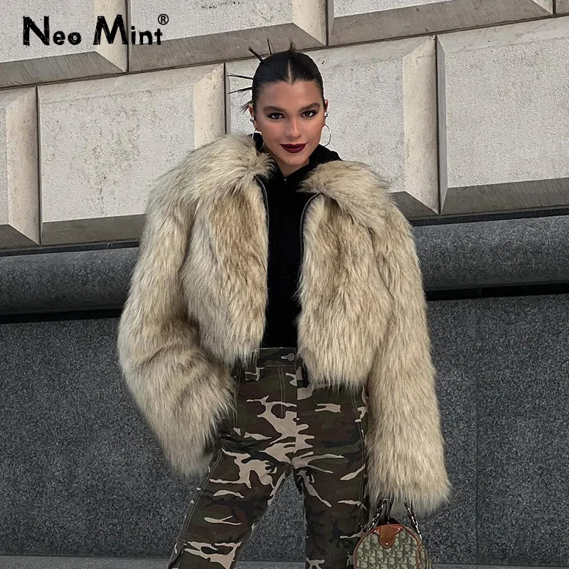 Fox Fur Collar Mint Green Fur Coat Women's Fox Fur Collar Coat