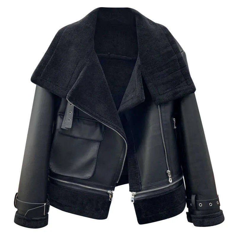 ジャケット・アウター HELK FUR LEATHER JACKET Shearling sheepskin leather jacket with wool lining: FurHatWorld