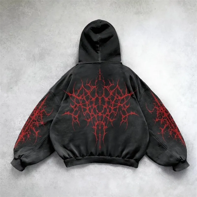 Gothic Punk Oversized Graphic Print comfort hoodie - Y2K Gothic Punk Oversized Graphic Print comfort hoodie - Y2K