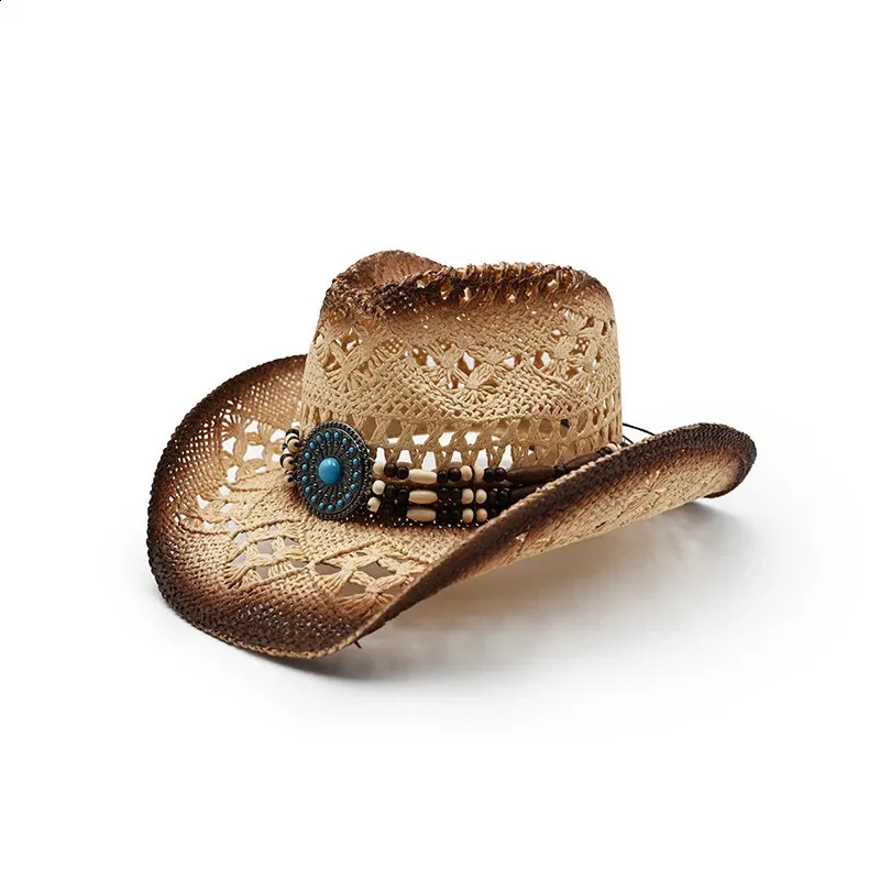 4549 Straw Cowboy Hats For Men And Women- Breathable Uv Protection Straw Cowboy Hat for Men Women Wide Brim Sun Hat Cowgirl  main image 3