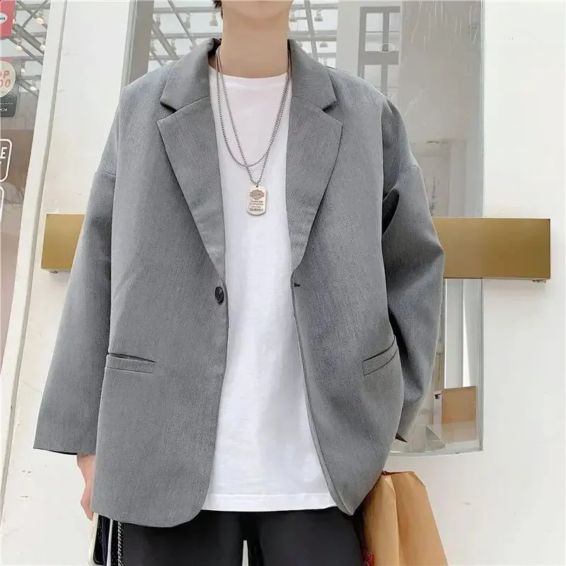 Plus Size Men's Double Breasted Suit Jacket Oversize Black Acetate