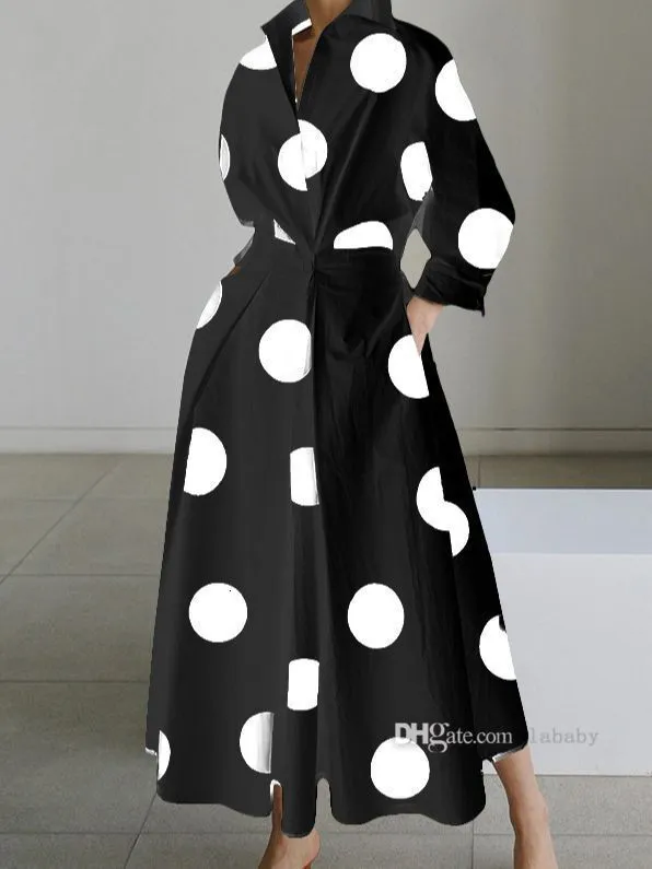 Spring Autumn Dresses For Woman Fashion Elegant Ladies Dress Long Sleeve V  Neck Printed Robe Vestido Designer Dress Outfits From Lababy, $6.92 |  DHgate.Com