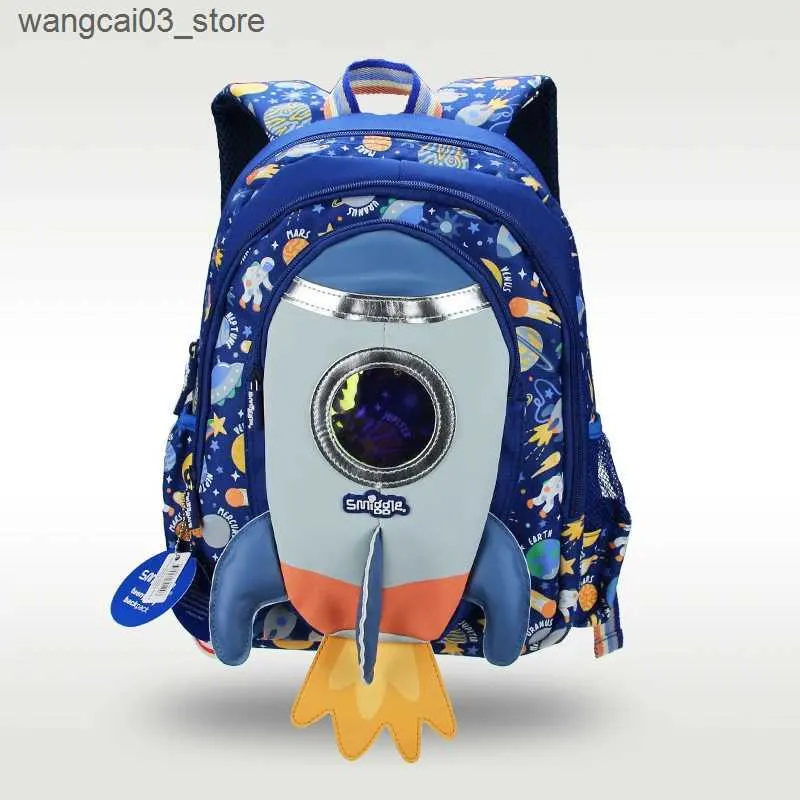 Cool Blue Rocket Backpack for Kids Smiggle 14 Inch School Bag