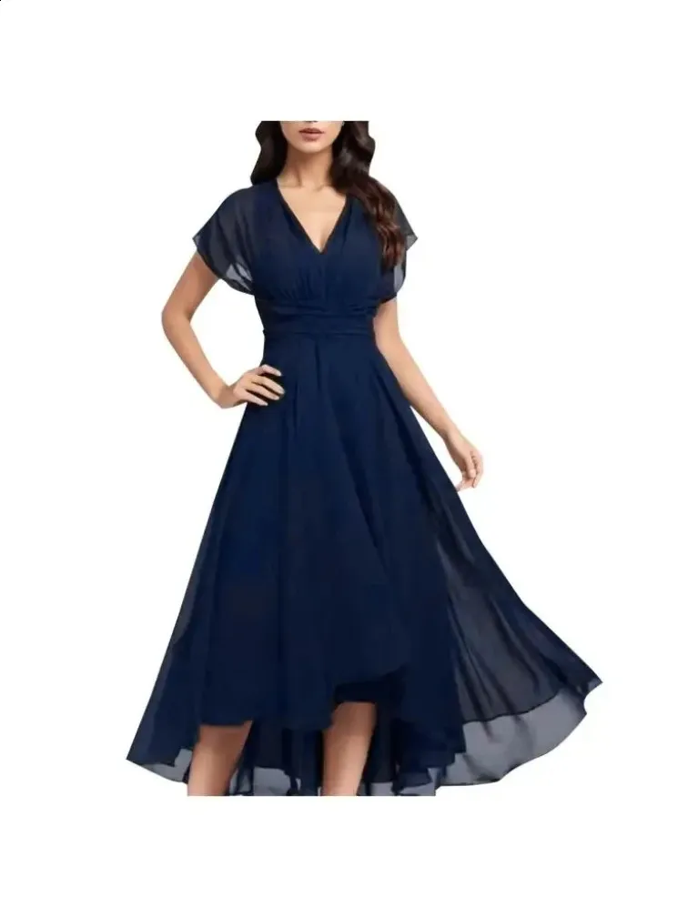 Elegant Chiffon Bridesmaid Dress: V-Neck, High Waist, Flutter Sleeves. Shop  Now for Premium Quality! from Dhgate Urban Sexy Dresses - price 58.7