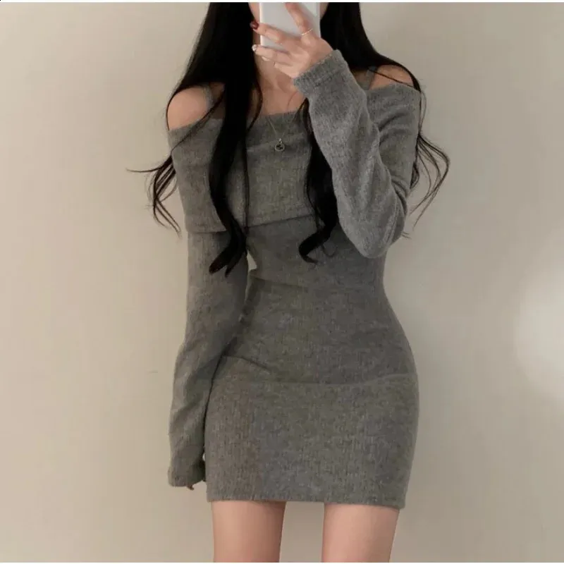 charcoal knit dress Plush Fashion Knit Dress