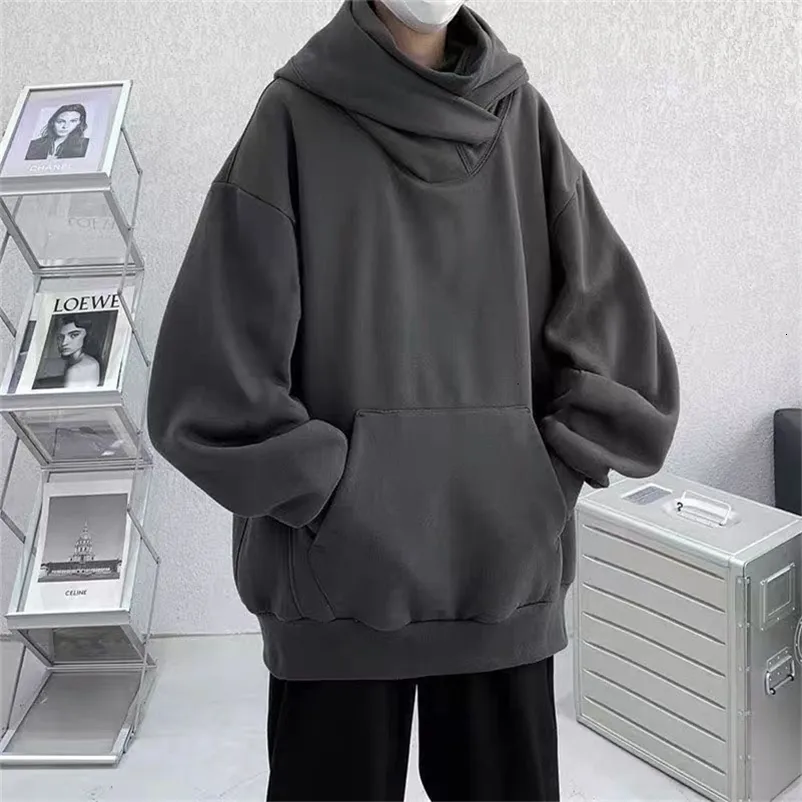 Mens Solid Color Japanese Ninja Hoodie - Turtleneck Fleece