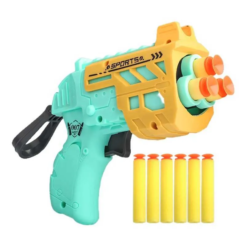 Manual shooting foam blaster toy gun with 5 EVA foam sucker cup bullets ...