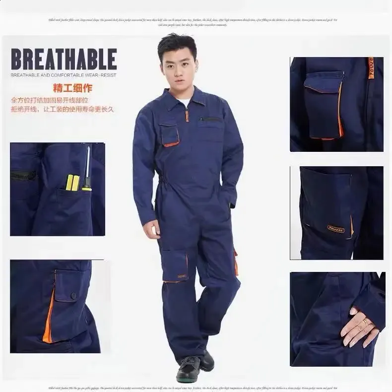 Repaired Working Clothes Workers Clothes: Durable Work Uniforms Men's Welding Set For Auto ...