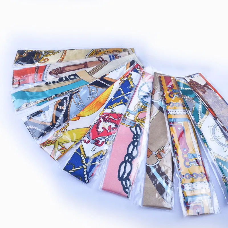 AruiLeo Sciarpa Nastro Multiuso In Seta Sintetica 86x5 Cm - Fascia Per Capelli, Foulard, Decorazione Per Borsa, Confezione Regalo - Accessorio Moda Donna - 2