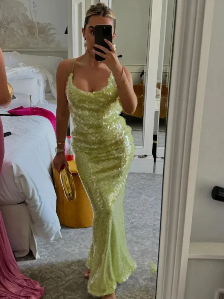 Green Embellished I SS with Plunging Neline