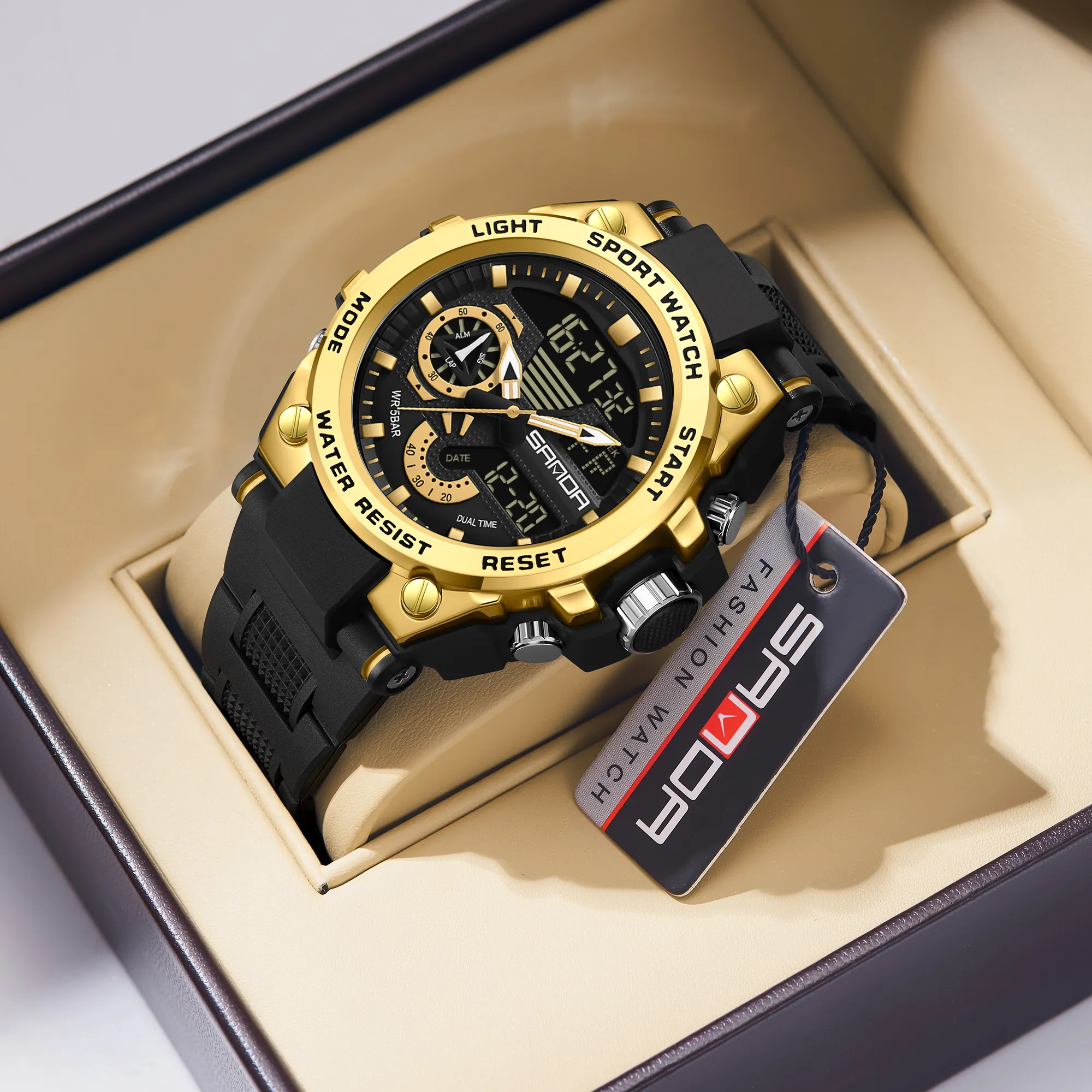 SANDA 3302: Multi Function Digital Sport Watch Waterproof