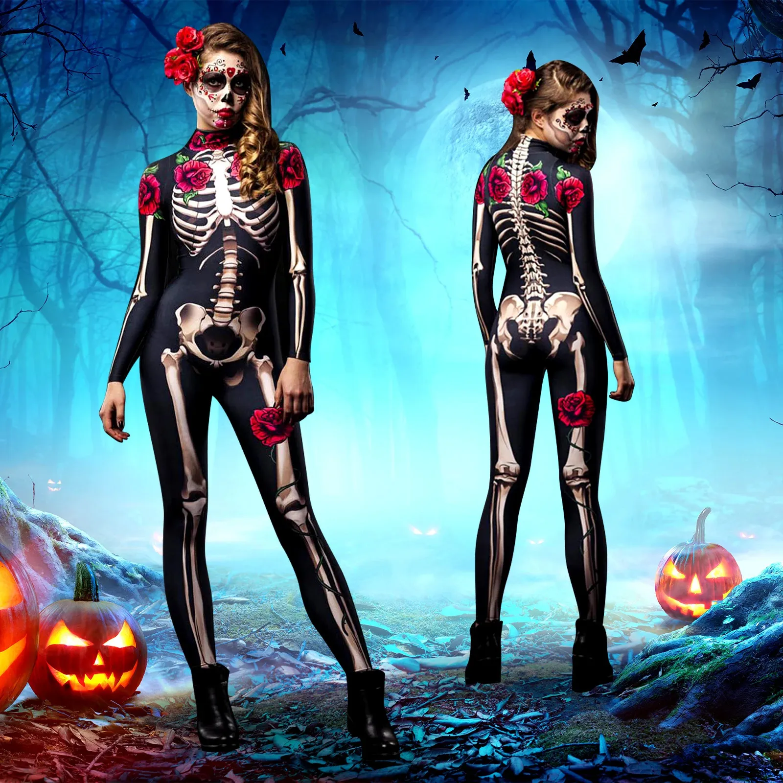 Womens Skeleton Costume, Day Of The Dead Outfit | DHgate Womens Skeleton Costume, Day Of The Dead Outfit | DHgate
