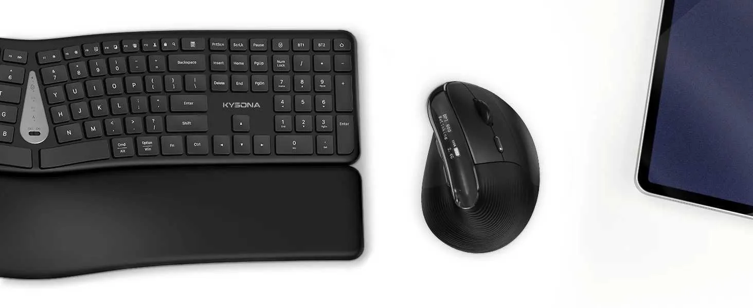 Kysona Ergonomic Vertical Clickless Mouse With OLED Screen Type C ...