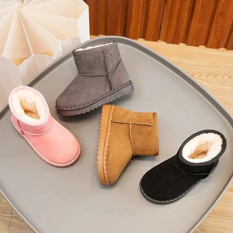 Warm Cozy Kids Winter Boots: Plush Lined Snow Booties for Girls