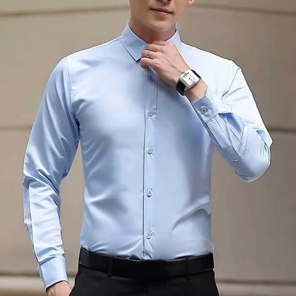 BBIBBI Men's Dress Shirts Long Sleeve – Wrinkle Free Button Down Shirt For Business Casual - View #9