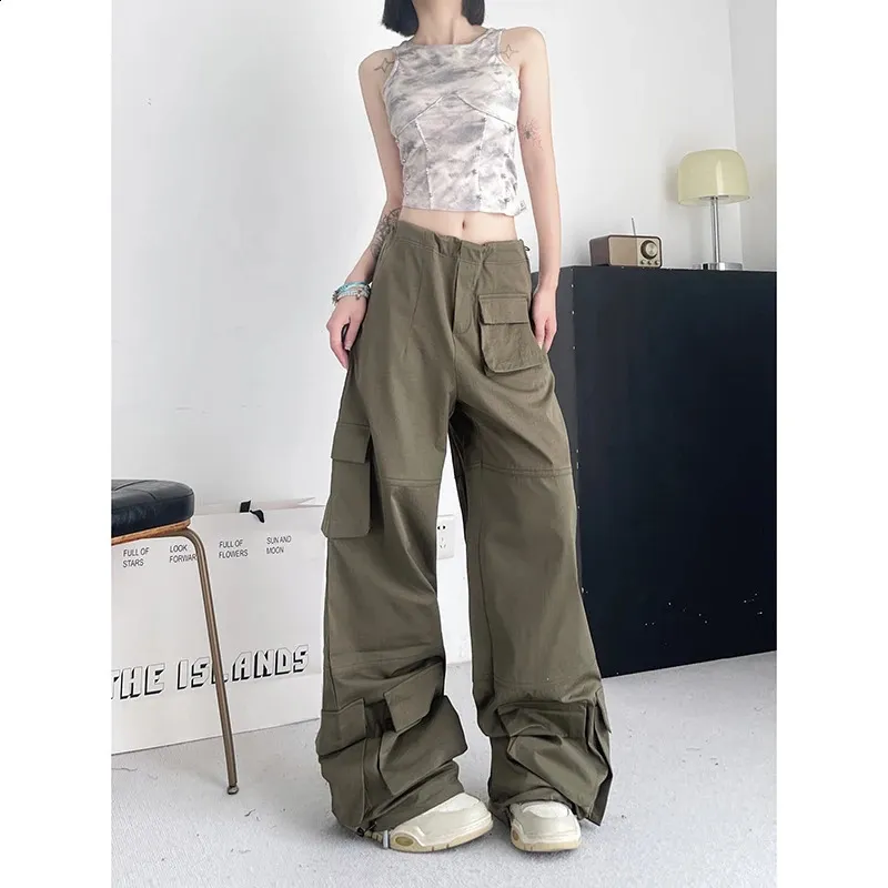 Save Big on Bulk Womens Loose Cargo Pants Loose Fit Cargo Trousers: Women's  Grunge Style Straight Leg Pants In Black, Army Green, And Beige Casual