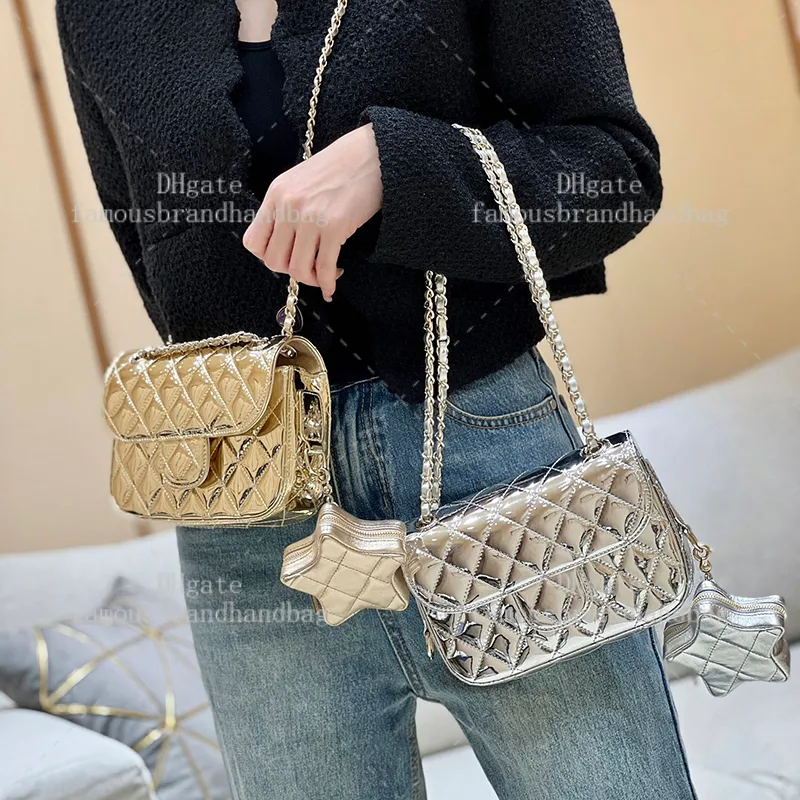 Star Coin Purse High Quality Leather Crossbody Bag with Mirror 2024