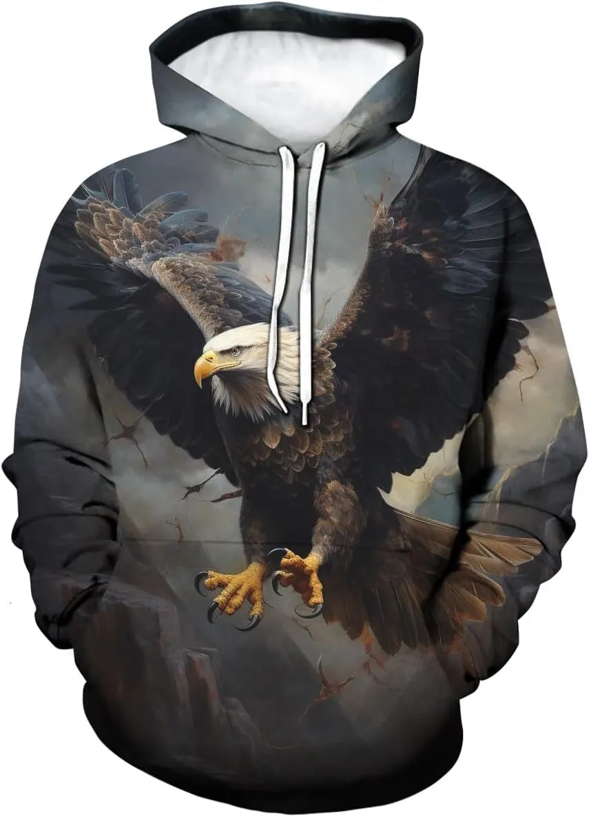 Eagle Graphic Hoodie - Unisex, Long Sleeve, Pocket Sweatshirt