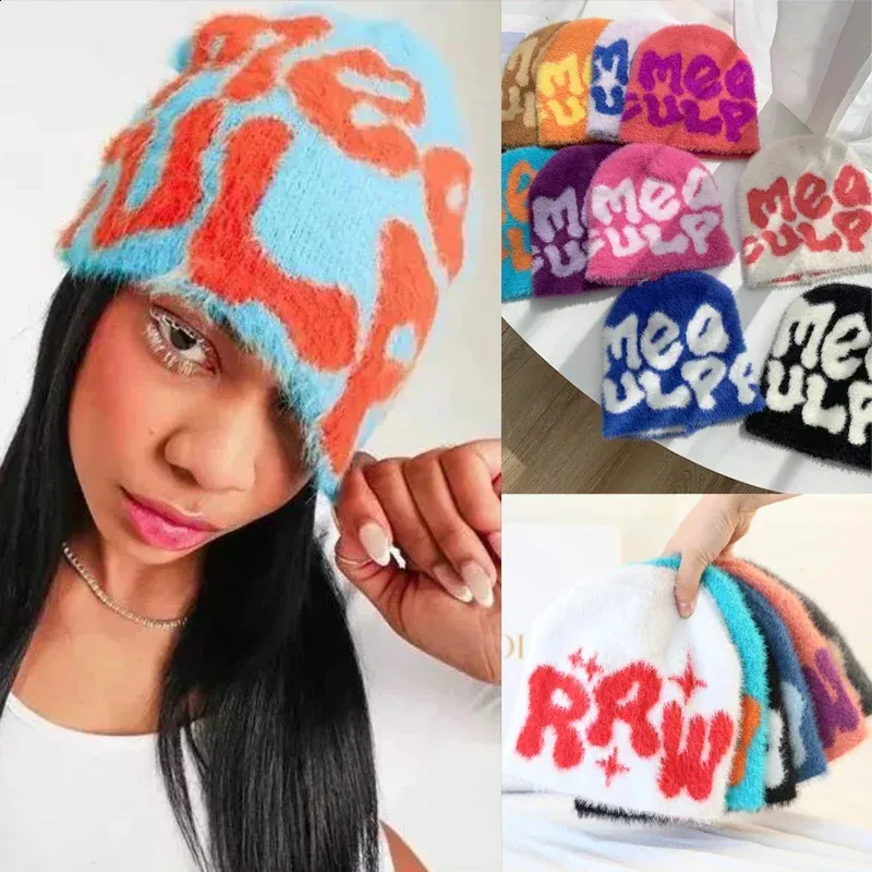 Bunny Beanie: Y2K Style Plush Rabbit Fur Cashmere... From  display picture 3