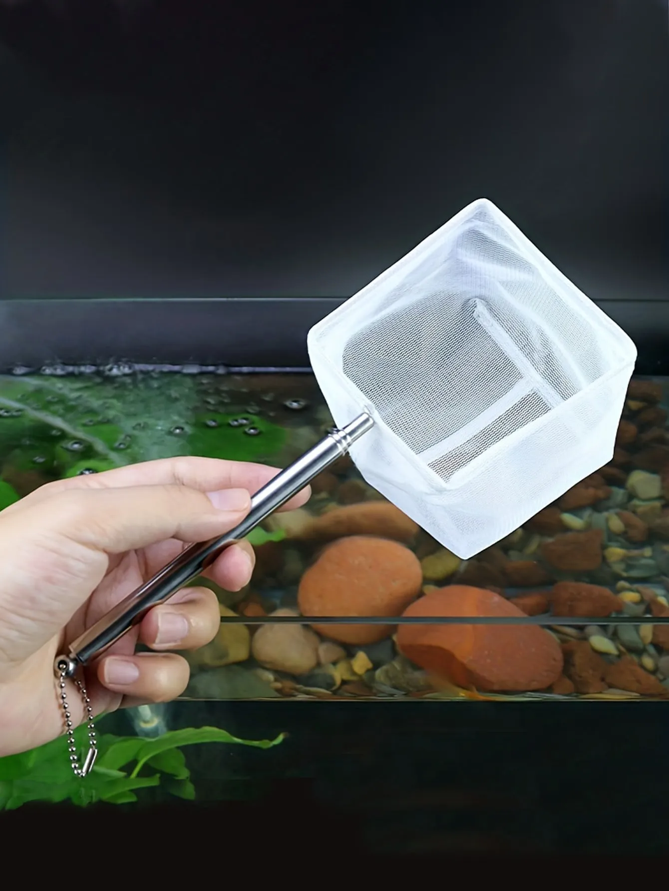 Extendable Skimmer Net Aquarium High Order Mesh Fishing Fine