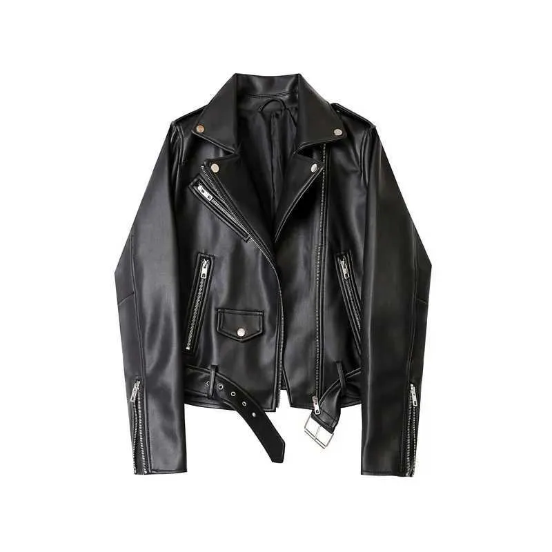 ZVRI Classic Black Leather oversized leather biker jacket