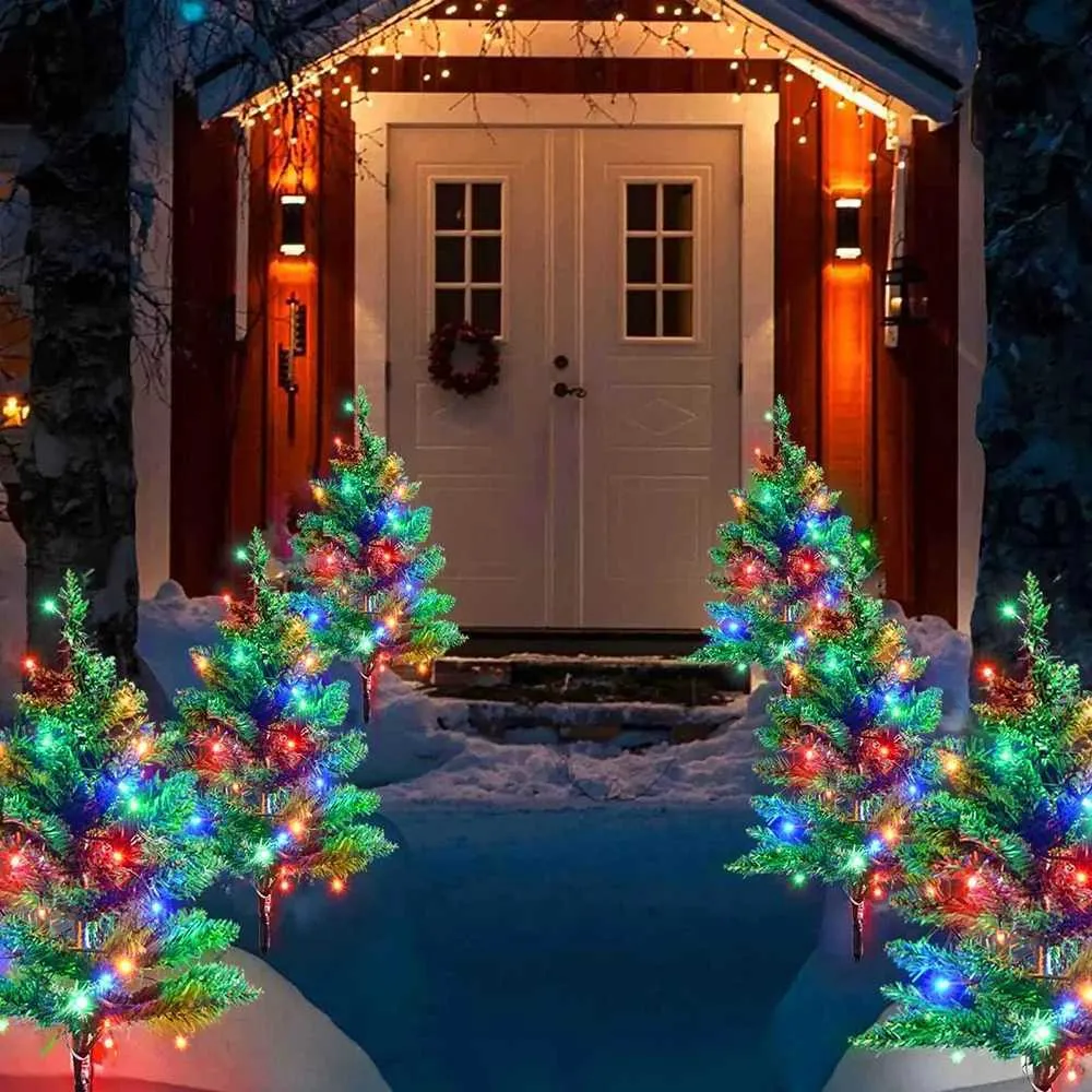 COM1950s Solar Christmas Tree Lights Outdoor,Solar Powered Garden And