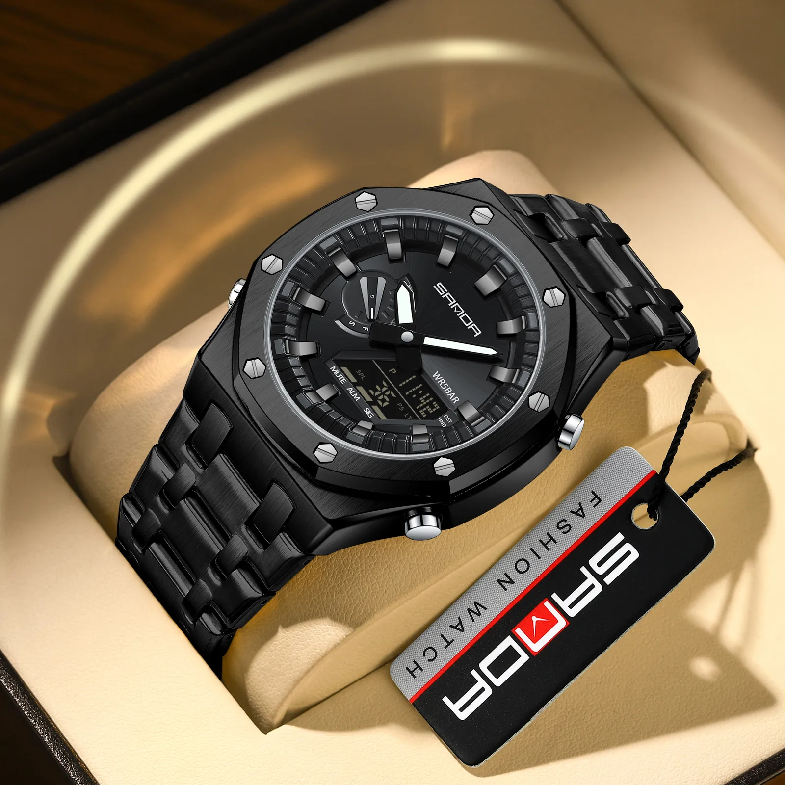 SANDA 3357 Mens Multifunction Digital Watch Steel... From 