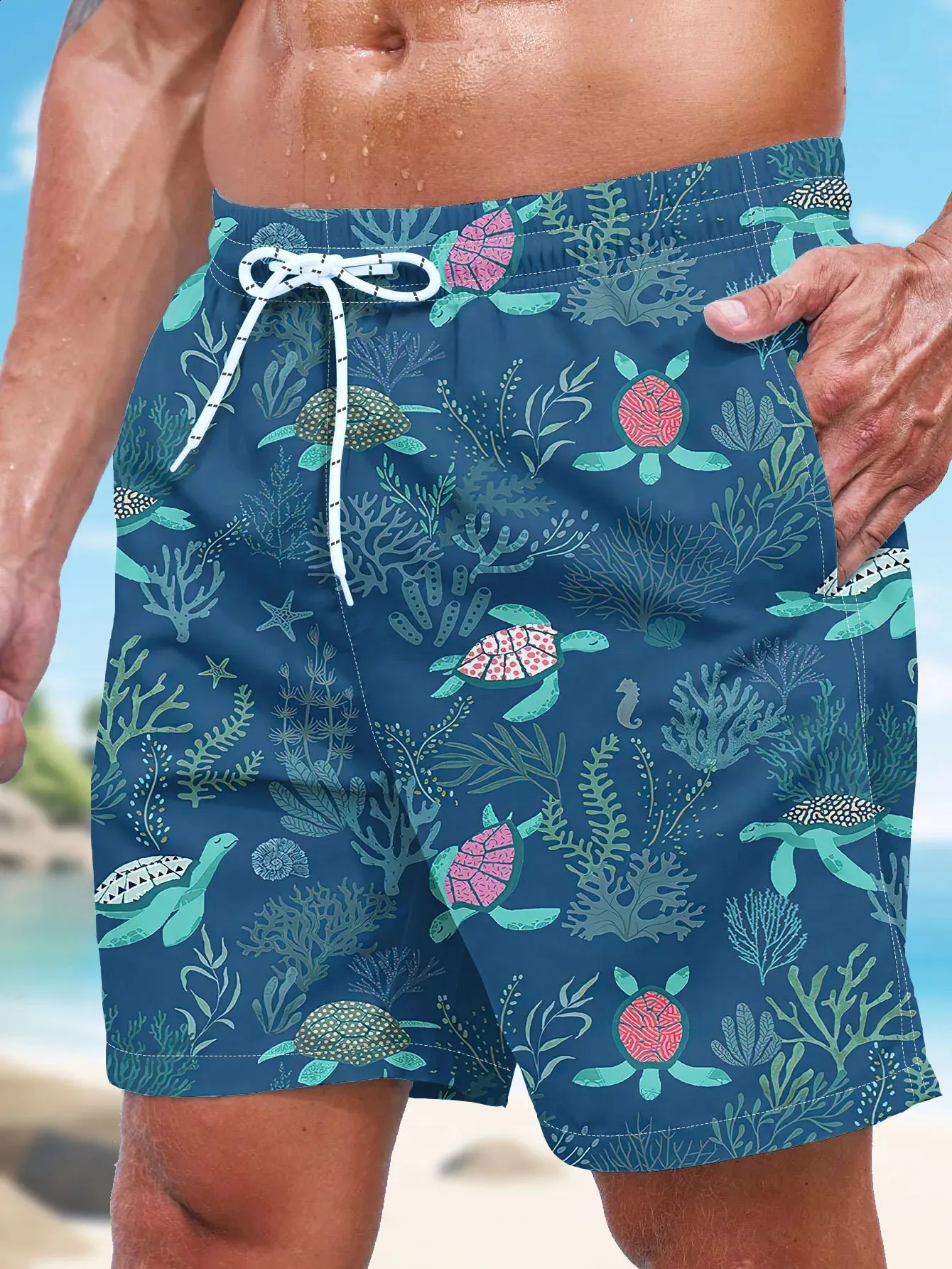 mens swim trunks above the knee