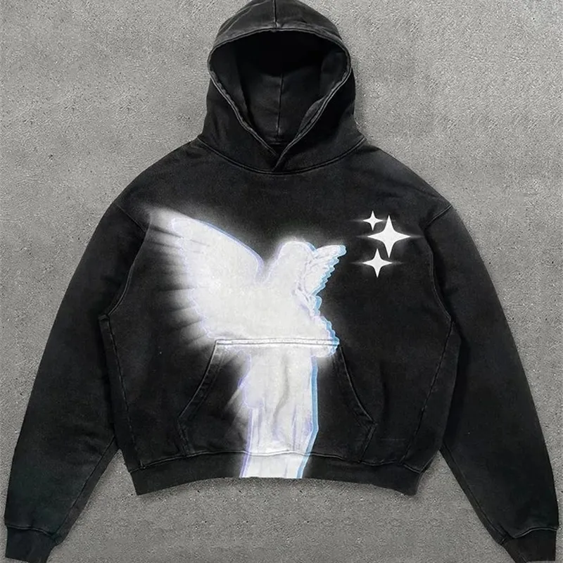 Oversized Harajuku Letter Hoodie Streetwear, Goth Y2K Mens