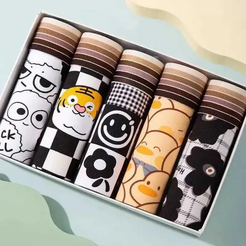 Shorts Boxer Para Hombres: Paquete De 5, Estampado De Dibujos