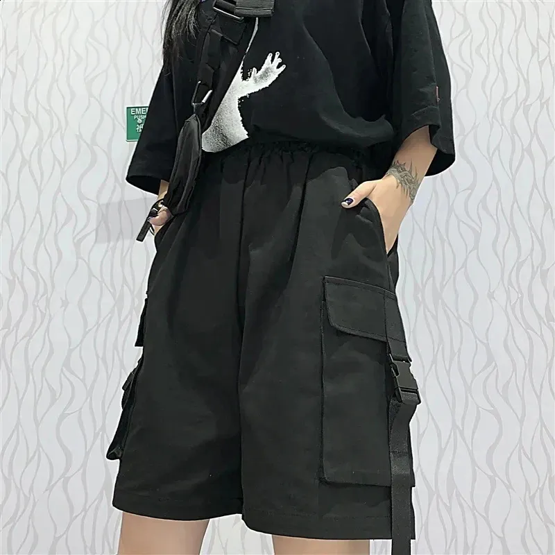 Clothing Womens Knee Length Cargo Shorts Gothic Black Cargo Shorts