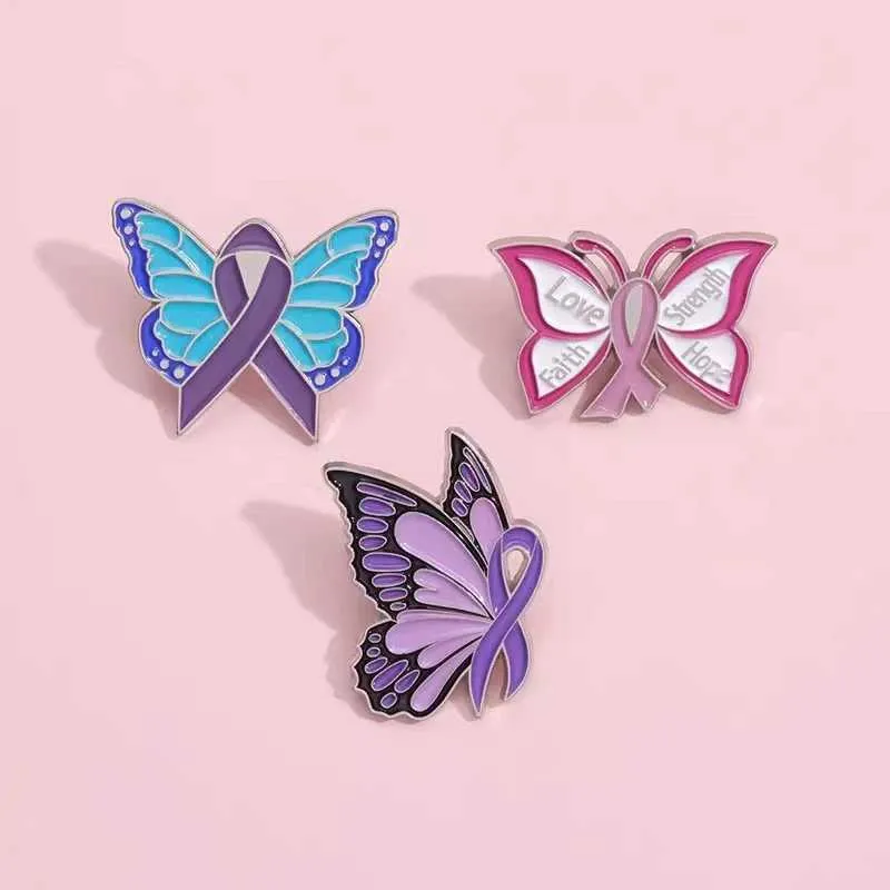 Broche En Ruban Rose Pour La Sensibilisation Au Cancer Du Sein, Badges Métalliques, Cadeau Pour Femmes, épingle à Revers, Vêtements, Accessoire, écharpe, Décor