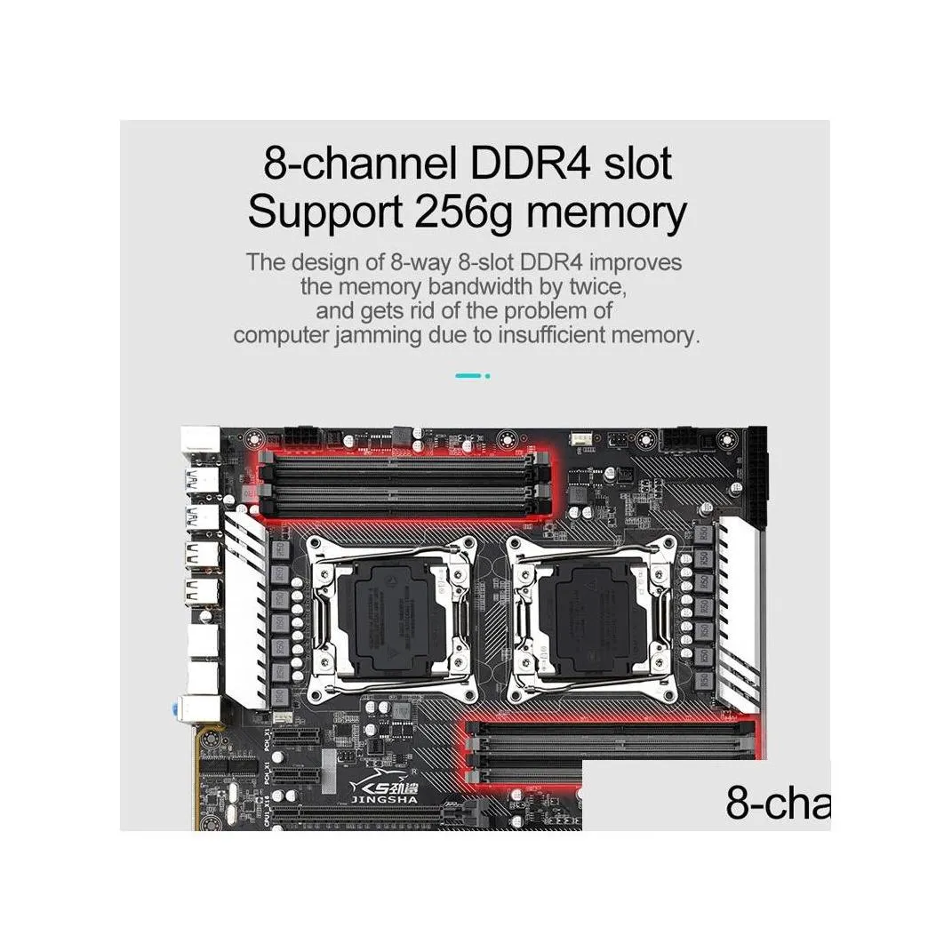 Motherboards Brand New Jingsha X99 Dual F2 Motherboard Ddr4 Lga 2011-3 V3 Ram Max 256Gb Atx Gaming In Stock 10Xsata 3.0 M.2 Ssd Drop D Otp5U