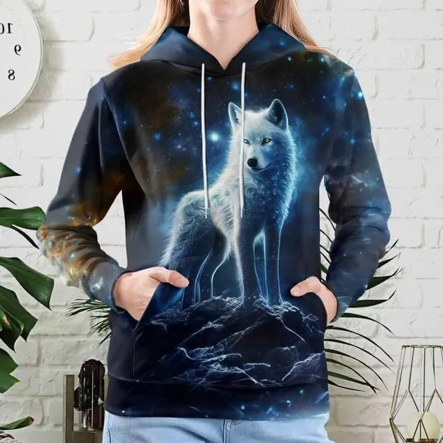 Galaxy Wolf Wolf Hoodie Herren Galaxy Wolf Design Pullover Hoodie