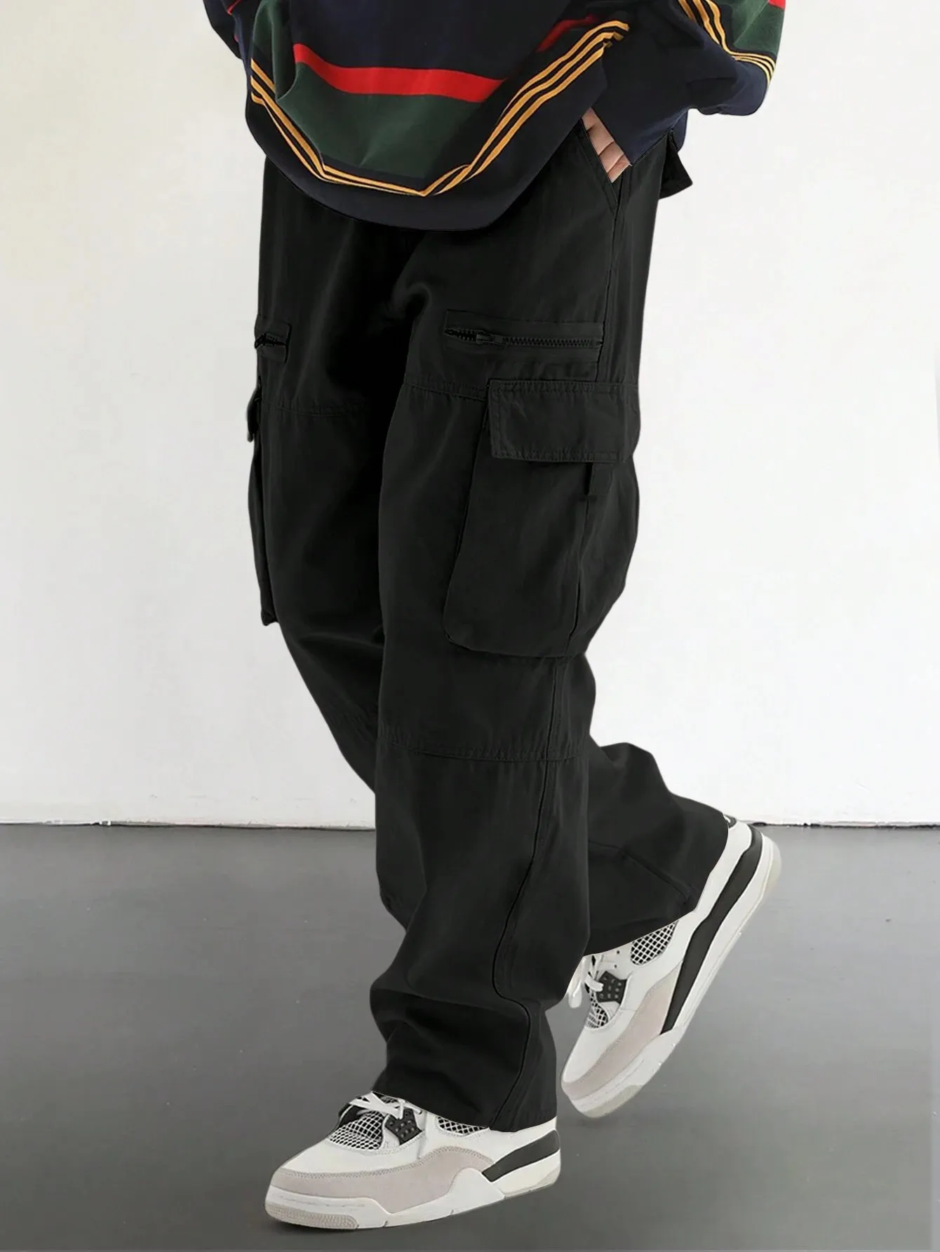 Loose Fit Cargo Trousers Mens Relaxed Fit Cargo Pants With