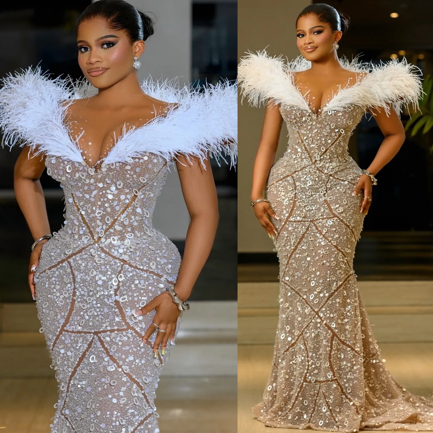 lace mermaid trumpet dress Lace Bridal Wedding Dresses 2026 for Women Sexy Mermaid/Trumpet V-Neck Long Sleeves Floor-Length Beach Wedding Gowns with Split Side, Ivory
