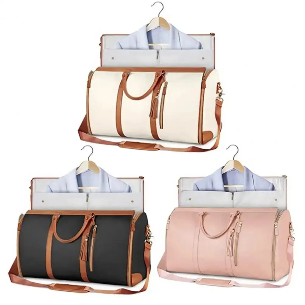 womens large PU folding set storage bag large capacity handbag travel multifunctional waterproof pocket detachable 240918