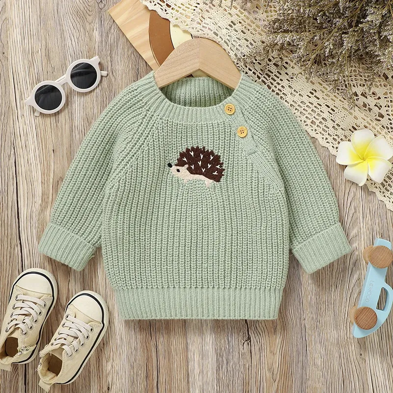 Baby Hedgehog Knit Sweater Long Sleeve Pullover for Boys Girls, Autumn  Clothing
