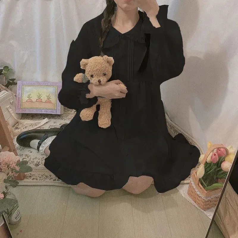 White & Black Long Sleeve Lolita Dress - Peter Pan Collar, Ruffled, Preppy  Princess Style from Dhgate Theme Costume - price 46.79