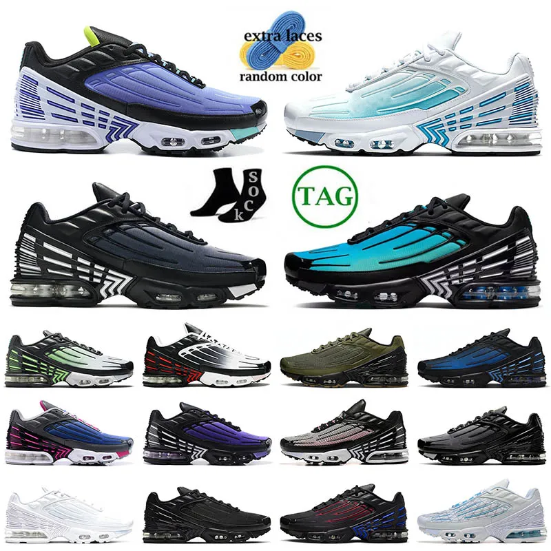 TN Plus 3 Carbon Plate Running Shoes For Women And Men Tuned III Unity Mesh In White Black Triple White Red Aqua Volt Light Bone Laser Blue TN3 Obsidian Trainers In Big