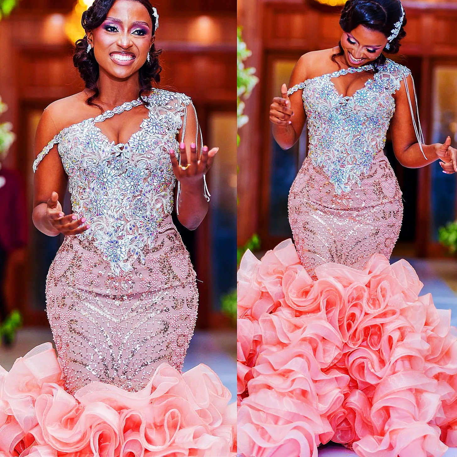 Pink Mermaid Prom Dress with Sequins & Rhinestones - Organza Tiered Formal Gown for Special Occasions from Dhgate Prom Dresses - price 434.18 Pink Mermaid Prom Dress with Sequins & Rhinestones - Organza Tiered Formal Gown for Special Occasions from Dhgate Prom Dresses - price 434.18