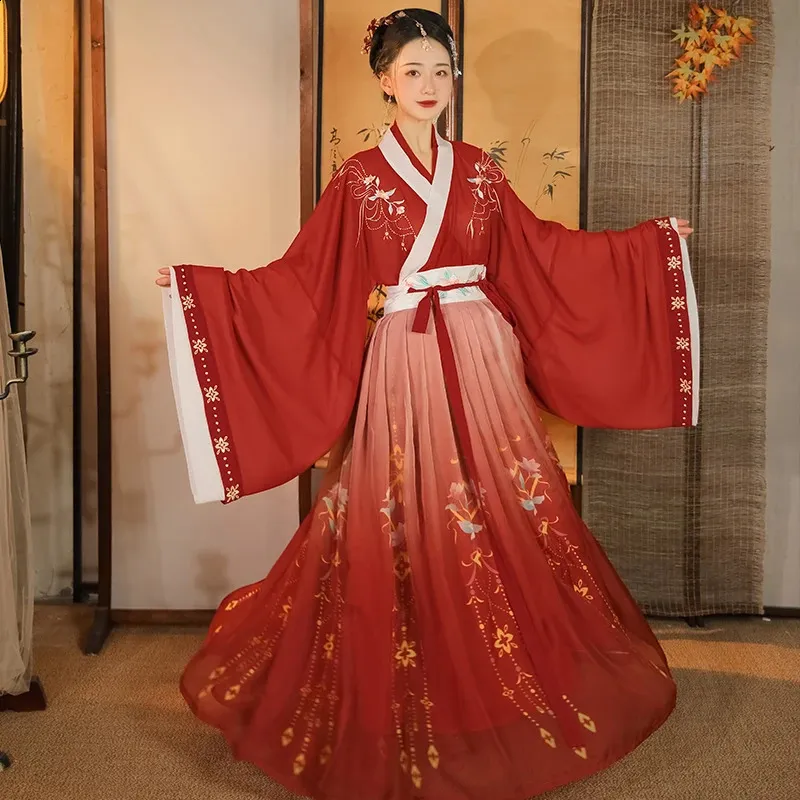 Chinese Tang Dynasty Hanfu Costume Elegant Black And Red ...