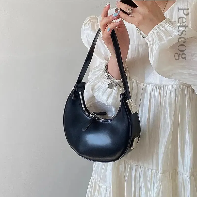 DHgate.com:Womens Half Moon Handbag - Leather Shoulder Bag