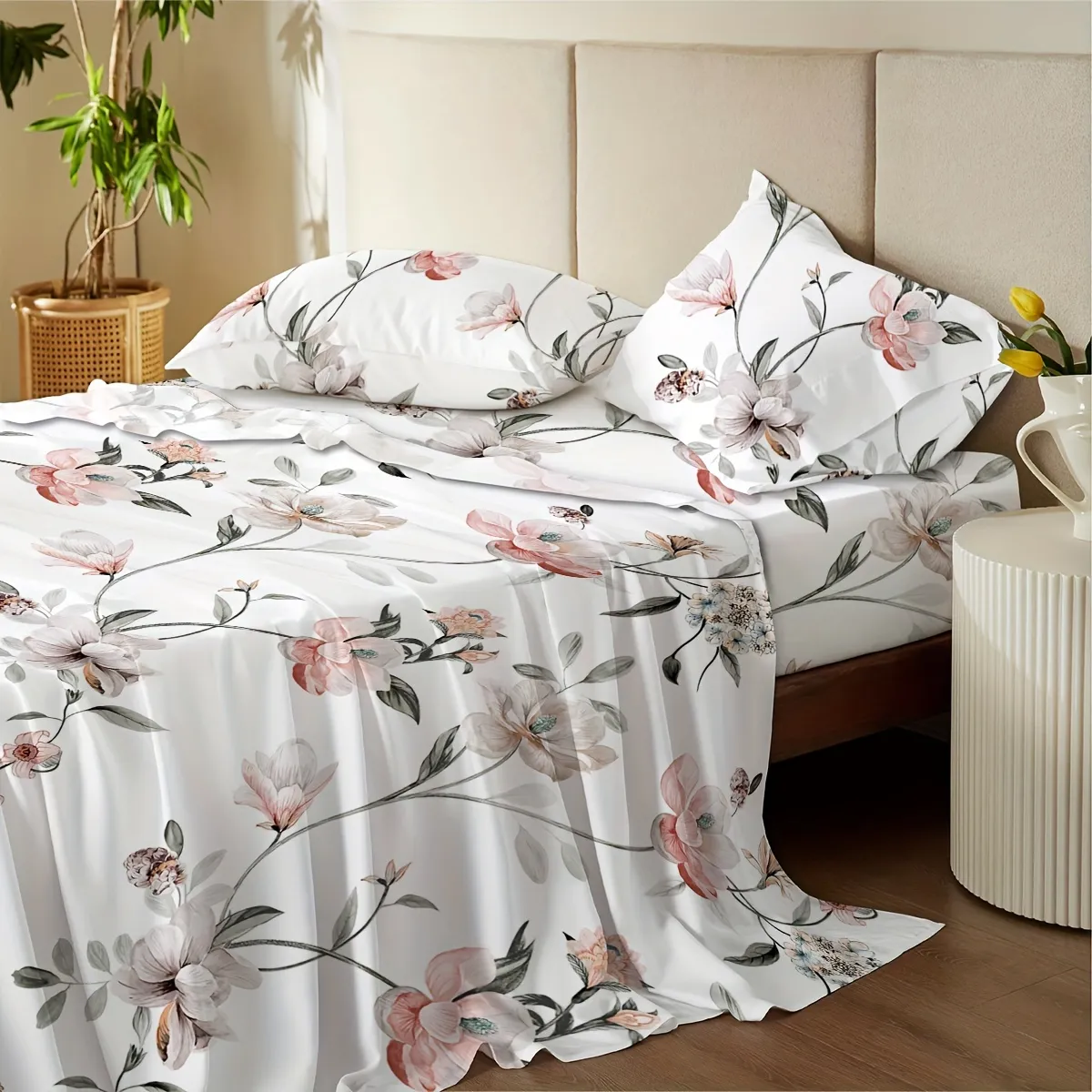 Hollow Lace Fitted Sheet Bedding Set Breathable Comfortable