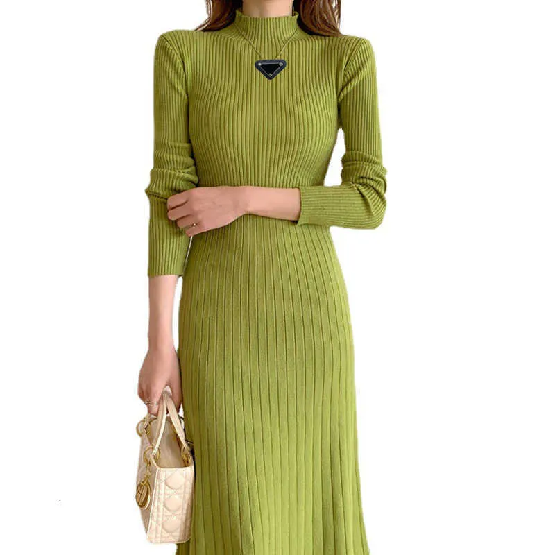 Mid-Length Knee Sweater Dress for Women with Semi High Collar and A-Line  Knitted Structure in Viscose from Dhgate Basic & Casual Dresses - price 58.4