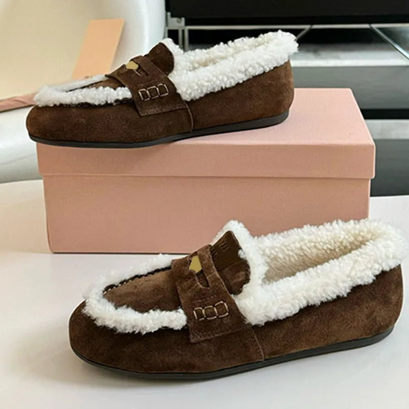 Womens Suede Loafers with Plush Shearling Lining - Casual  display picture 3
