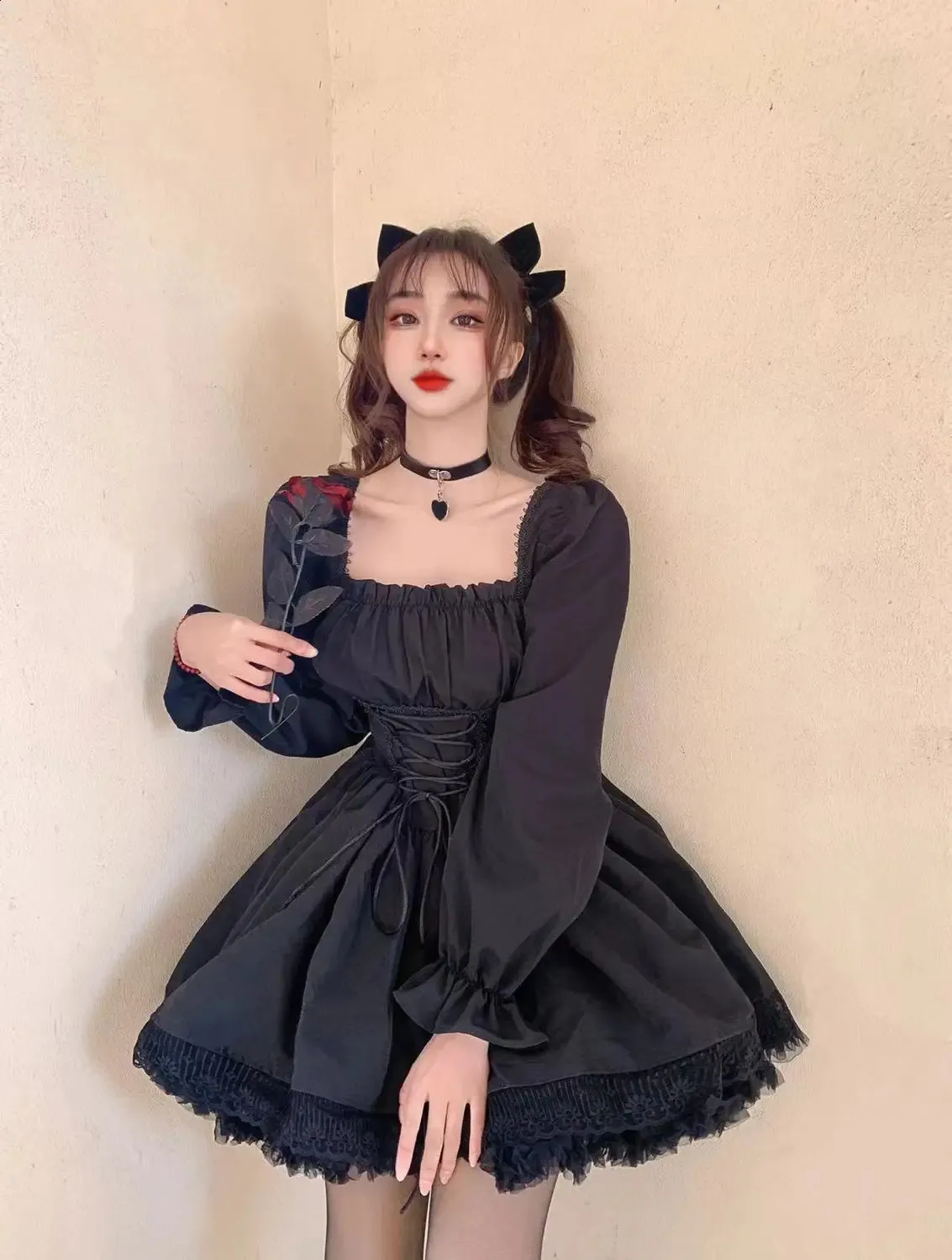 HOUZHOU White Lolita Dress Kawaii Vinatge Long Sleeve... From Eshinestore,  $20.23 | DHgate.Com