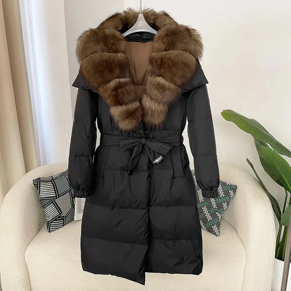 Womens Winter Duck Down Jacket With Fox Fur Trim | DHgate