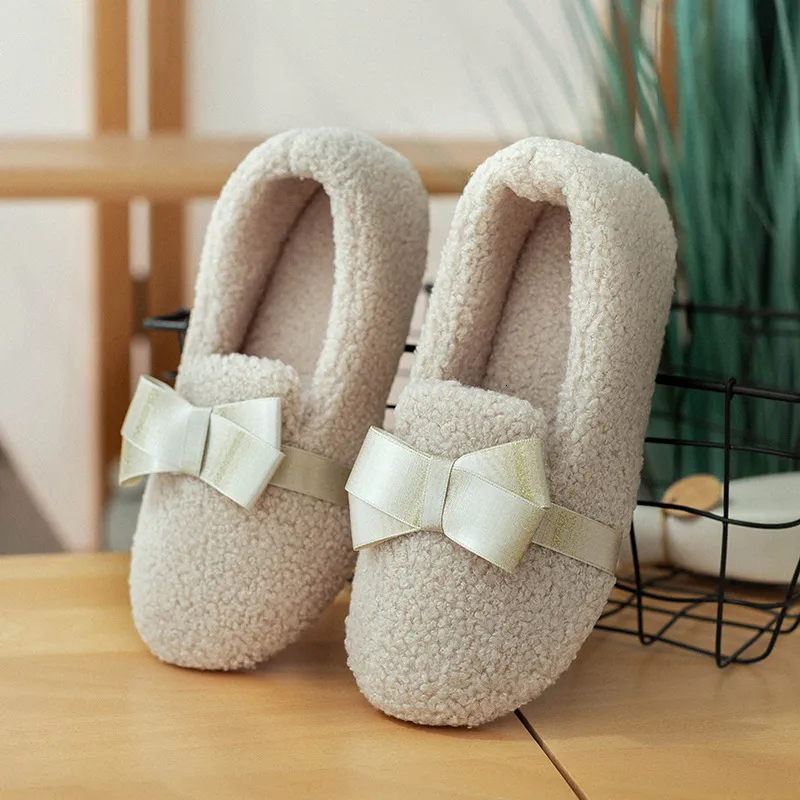 Womens Indoor Cotton Slippers Soft Sole, Quiet, Anti-Slip, Thick