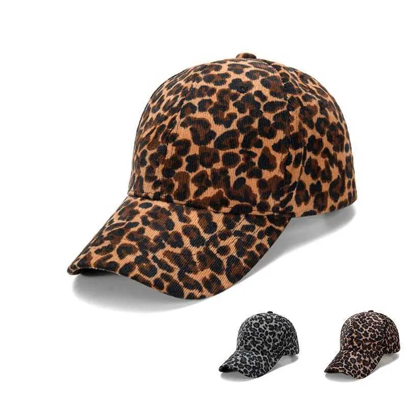Leopard Print Baseball Cap - Unisex Snapback Hat, Adjustable Animal ...